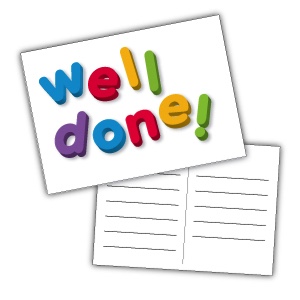 well done postcard - rewarding school children